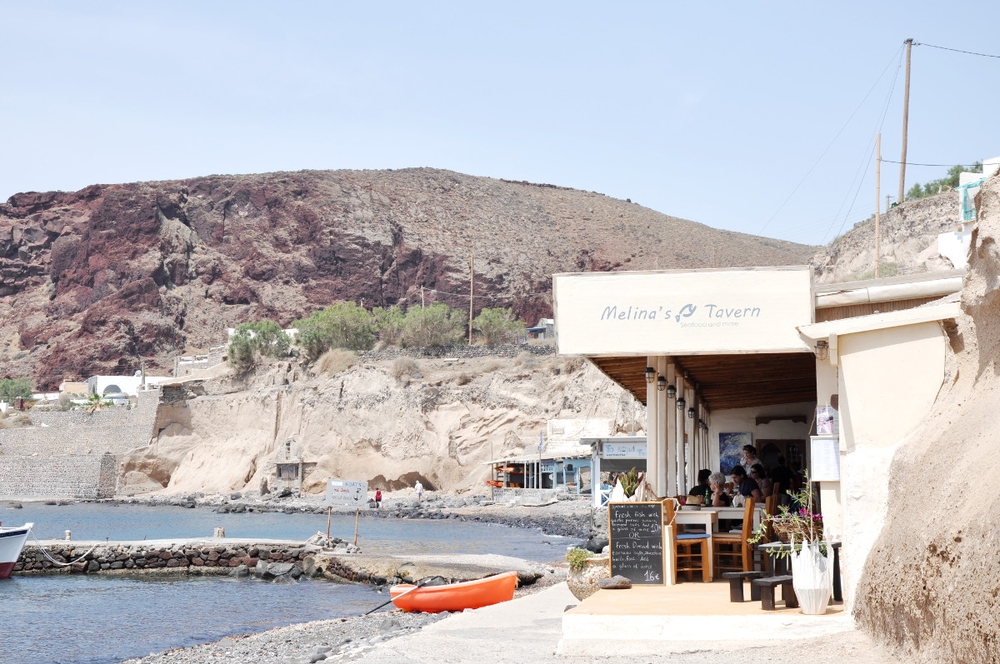 Santorini Red Beach Akrotiri Melinda's Tavern