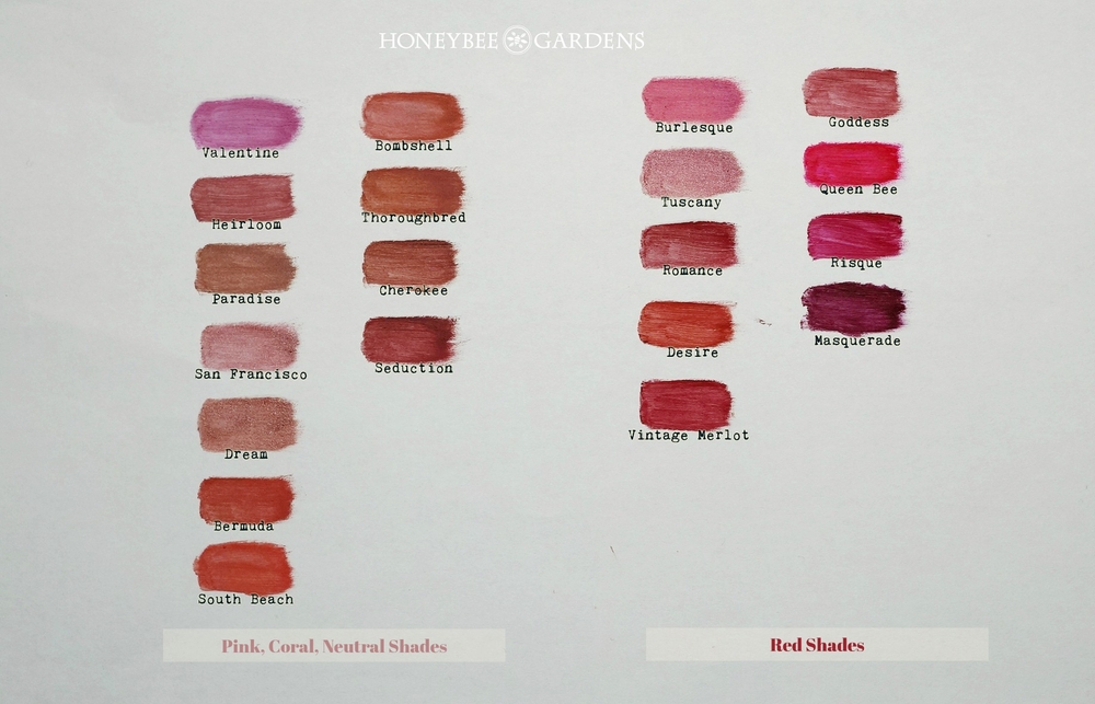 Honeybee Gardens Lipsticks Swatches