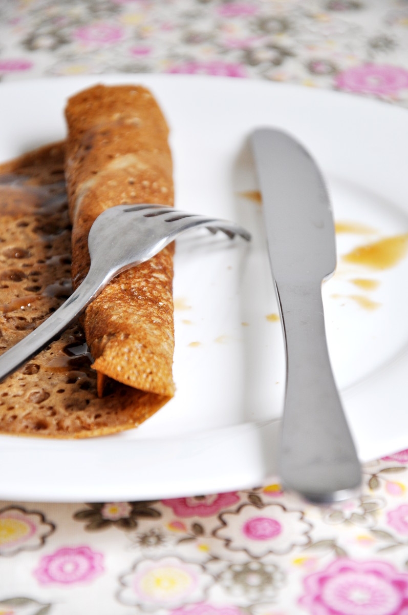 Stout Beer Pancake with Brown Rice Caramel Syrup